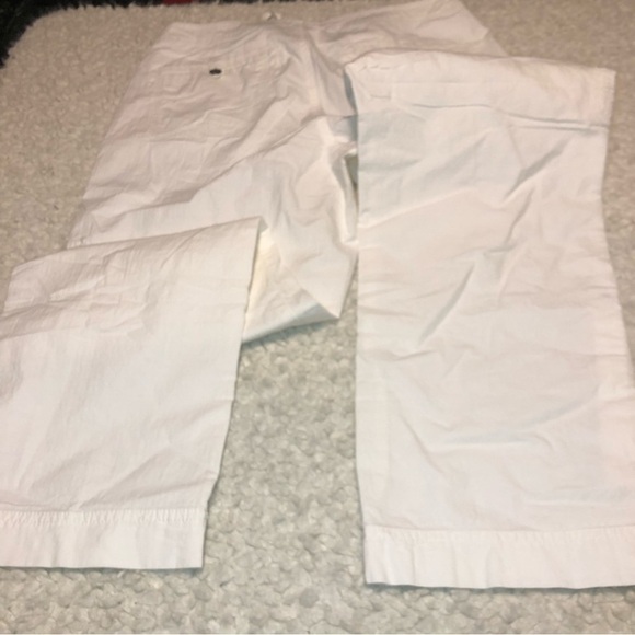 LL Bean Favorite Fit Womens White Cotton Spandex Size 12 Stretch Drawstring Pant - Picture 7 of 10